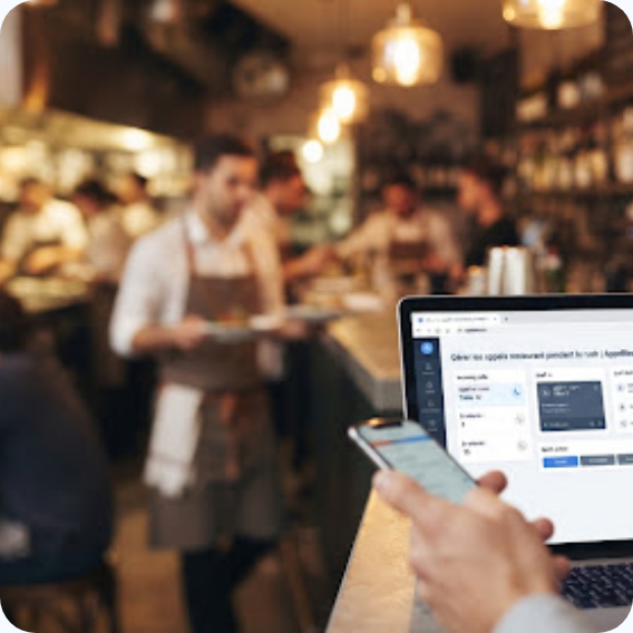Comptoir de restaurant pendant le rush